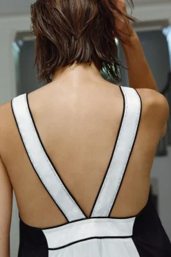 ZARA Vestidos|Lingerie^VESTIDO COM BORDADOS E MISSANGAS Cru / Preto