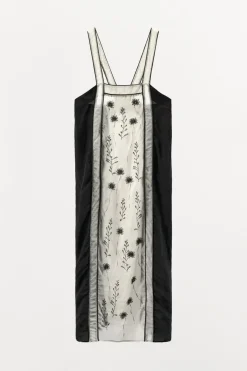 ZARA Vestidos|Lingerie^VESTIDO COM BORDADOS E MISSANGAS Cru / Preto