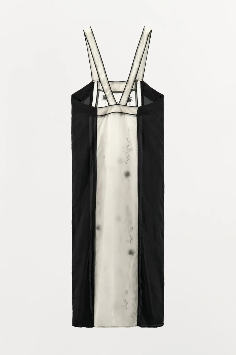 ZARA Vestidos|Lingerie^VESTIDO COM BORDADOS E MISSANGAS Cru / Preto