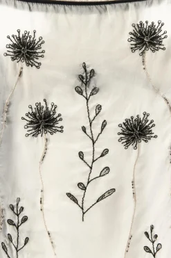 ZARA Vestidos|Lingerie^VESTIDO COM BORDADOS E MISSANGAS Cru / Preto