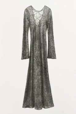ZARA Vestidos|Lingerie^VESTIDO COM MISSANGAS E COSTAS CRUZADAS Cinzento