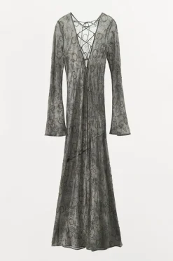 ZARA Vestidos|Lingerie^VESTIDO COM MISSANGAS E COSTAS CRUZADAS Cinzento