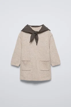VESTIDO COMBINADO COM LENÇO AOS QUADRADOS-ZARA Fashion