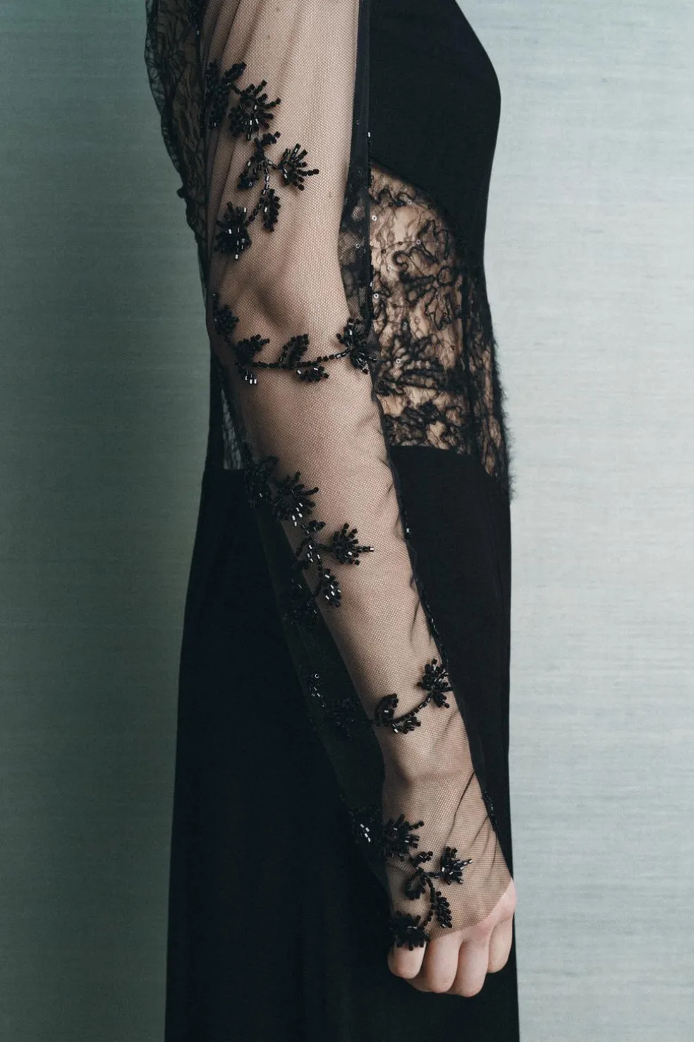ZARA Vestidos|Lingerie^VESTIDO COMBINADO RENDA MISSANGAS Preto