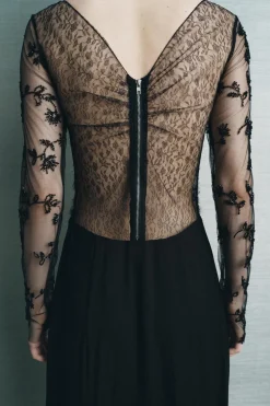 ZARA Vestidos|Lingerie^VESTIDO COMBINADO RENDA MISSANGAS Preto