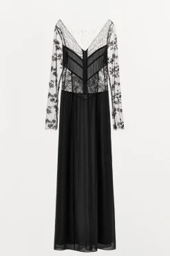 ZARA Vestidos|Lingerie^VESTIDO COMBINADO RENDA MISSANGAS Preto