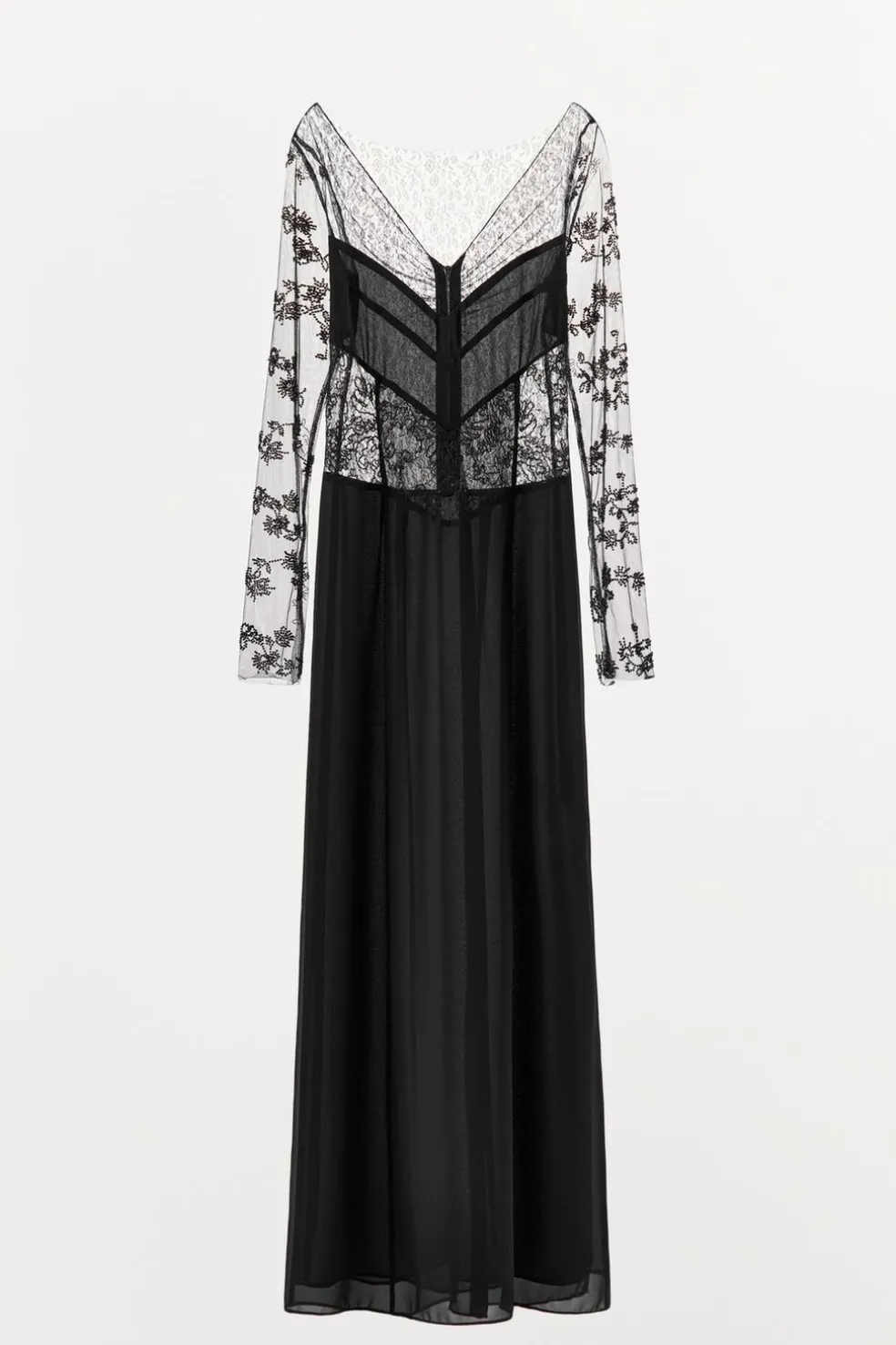ZARA Vestidos|Lingerie^VESTIDO COMBINADO RENDA MISSANGAS Preto