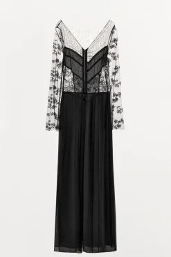 ZARA Vestidos|Lingerie^VESTIDO COMBINADO RENDA MISSANGAS Preto