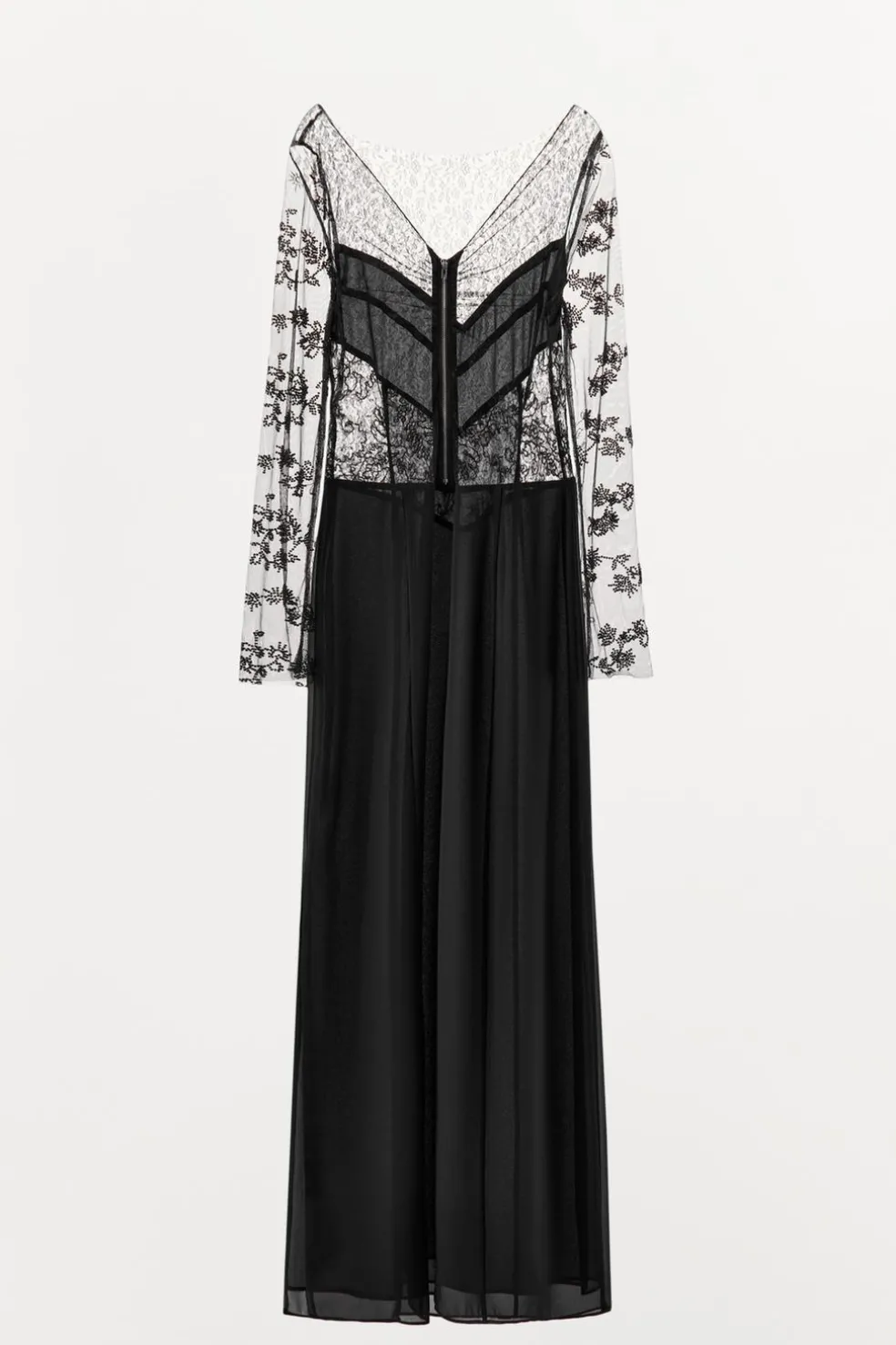 ZARA Vestidos|Lingerie^VESTIDO COMBINADO RENDA MISSANGAS Preto