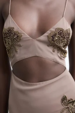 ZARA Vestidos|Lingerie^VESTIDO CUT OUT COM MISSANGAS Cinza