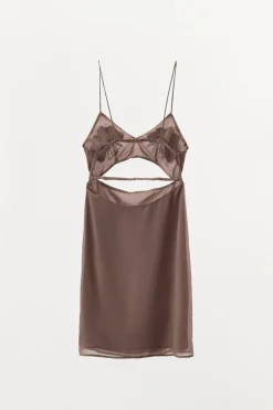 ZARA Vestidos|Lingerie^VESTIDO CUT OUT COM MISSANGAS Cinza