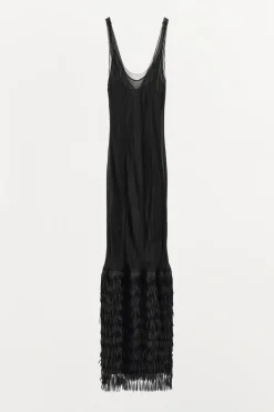 ZARA Vestidos|Lingerie^VESTIDO DE ALÇAS COM FRANJAS Preto