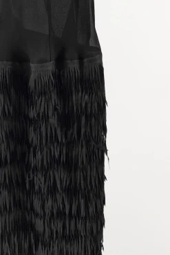 ZARA Vestidos|Lingerie^VESTIDO DE ALÇAS COM FRANJAS Preto