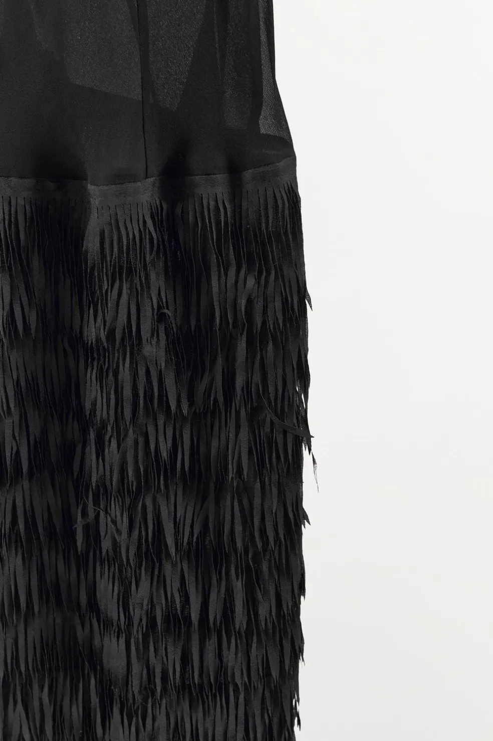 ZARA Vestidos|Lingerie^VESTIDO DE ALÇAS COM FRANJAS Preto