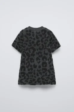 VESTIDO DE MALHA COM ESTAMPADO ANIMAL PRINT-ZARA New