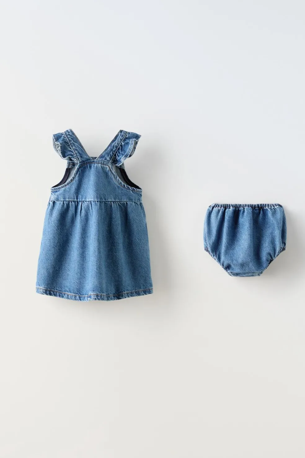VESTIDO DENIM COM FOLHOS-ZARA Clearance