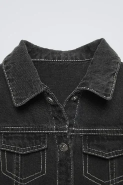 VESTIDO DENIM COM PESPONTOS-ZARA Shop
