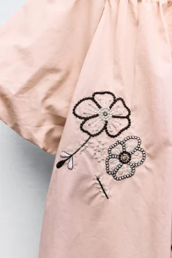 VESTIDO FLORES BORDADAS BRILHO-ZARA Shop