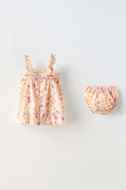 VESTIDO FLORES E ELÁSTICOS-ZARA Hot