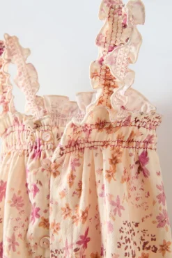 VESTIDO FLORES E ELÁSTICOS-ZARA Hot