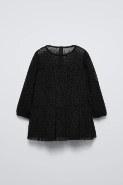 VESTIDO FLORES TULE FLOCKED-ZARA Sale