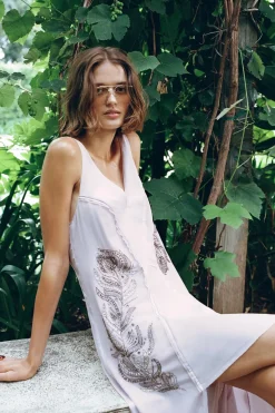 ZARA Vestidos|Lingerie^VESTIDO GEORGETTE COM MISSANGAS BORDADAS Malva