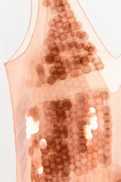 ZARA Vestidos|Lingerie^VESTIDO GEORGETTE LANTEJOULAS Caramelo