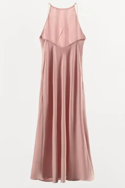 ZARA Vestidos|Lingerie^VESTIDO HALTER ACETINADO Rosa