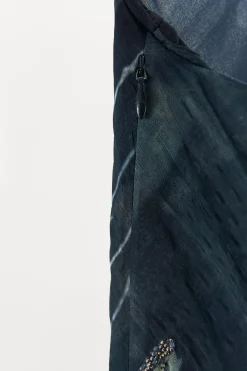 ZARA Vestidos|Lingerie^VESTIDO HALTER FIO METALIZADO MISSANGAS Azul