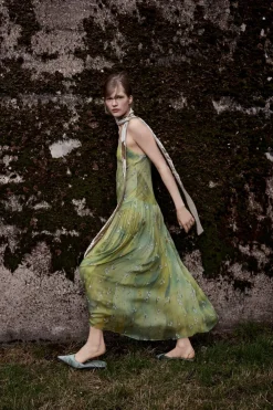 ZARA Vestidos|Lingerie^VESTIDO LONGO ESTAMPADO FLORES Verde