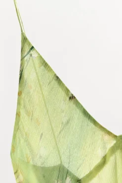 ZARA Vestidos|Lingerie^VESTIDO LONGO ESTAMPADO FLORES Verde