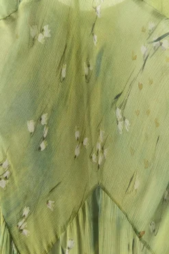 ZARA Vestidos|Lingerie^VESTIDO LONGO ESTAMPADO FLORES Verde