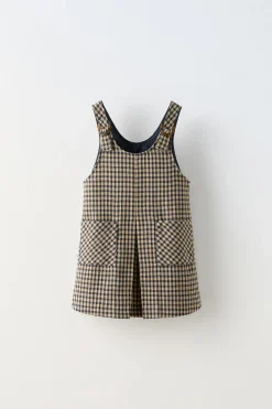 VESTIDO MACACÃO QUADRADOS-ZARA Clearance