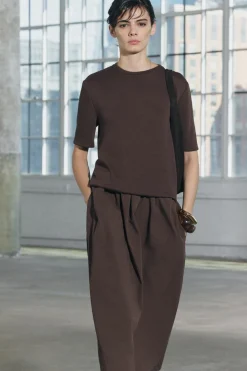 ZARA Winter Layersnew|Vestidos^VESTIDO MIDI COMBINADO Castanho