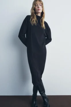 ZARA Winter Layersnew|Vestidos^VESTIDO MIDI SUAVE Preto