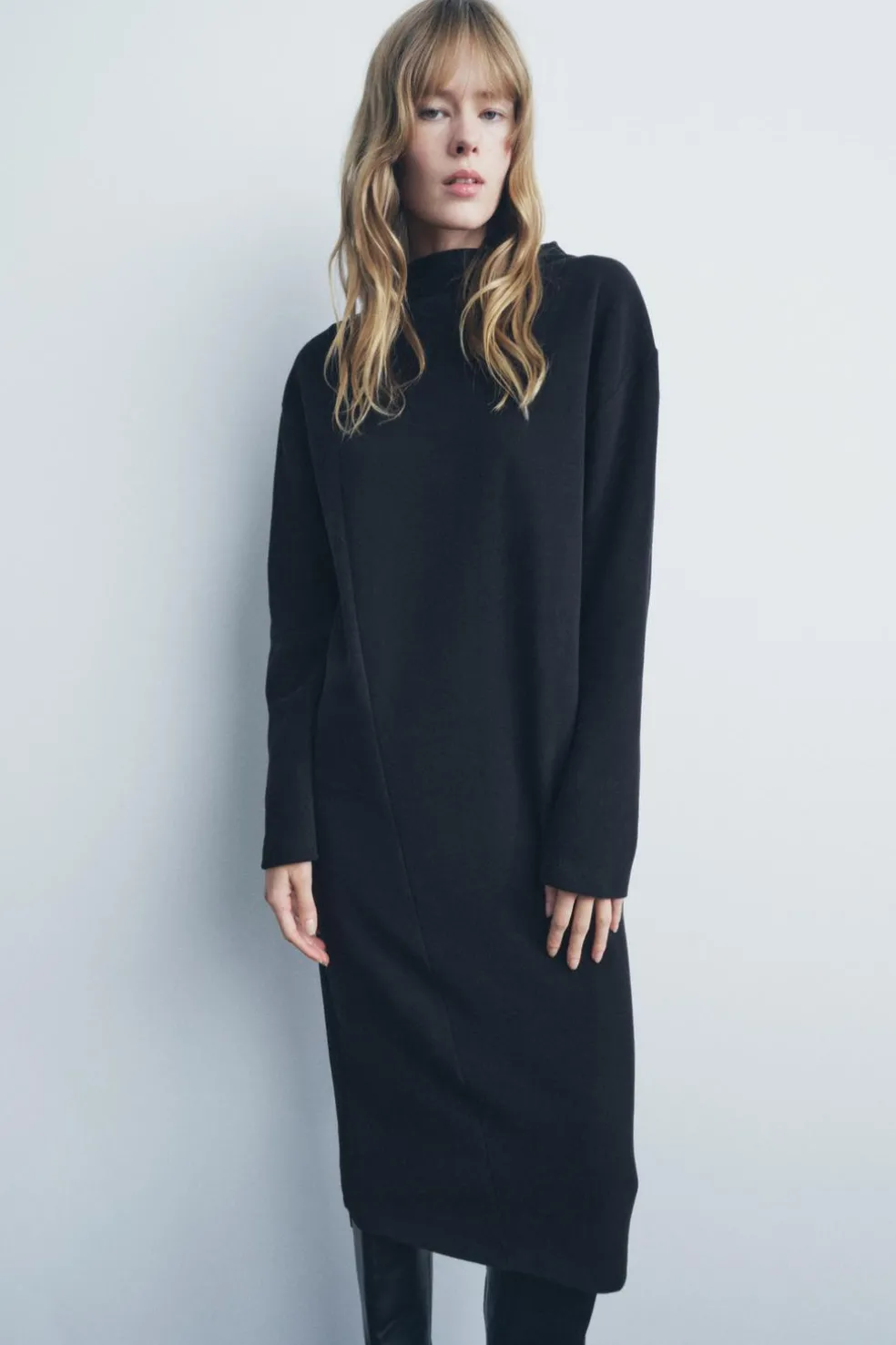 ZARA Winter Layersnew|Vestidos^VESTIDO MIDI SUAVE Preto