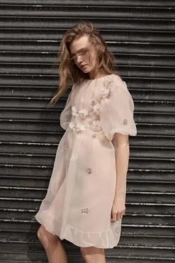 ZARA Vestidos|Lingerie^VESTIDO ORGANZA JOYAS Rosa