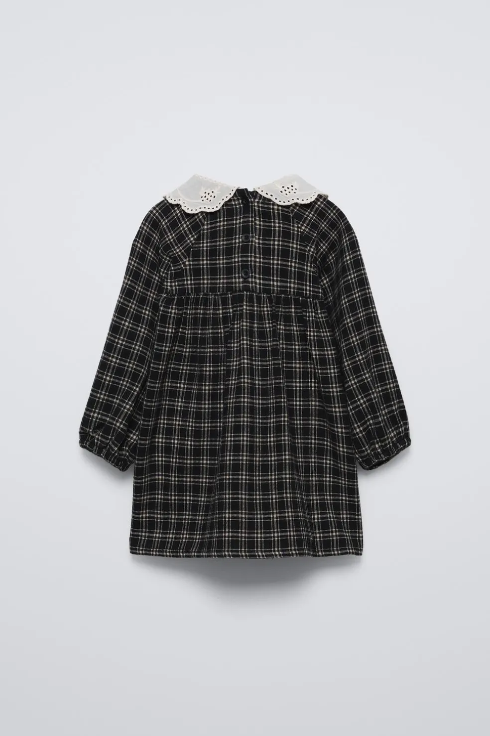 VESTIDO QUADRADOS GOLA BORDADA-ZARA Flash Sale