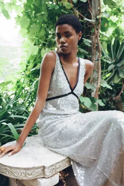 ZARA Vestidos|Lingerie^VESTIDO REDE COM LANTEJOULAS ESVERDEADO