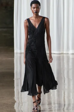 ZARA Vestidos|Lingerie^VESTIDO SEMITRANSPARENTE TEXTURA Preto