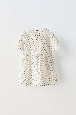 VESTIDO TEXTURA BOLINHAS LAÇOS-ZARA Shop