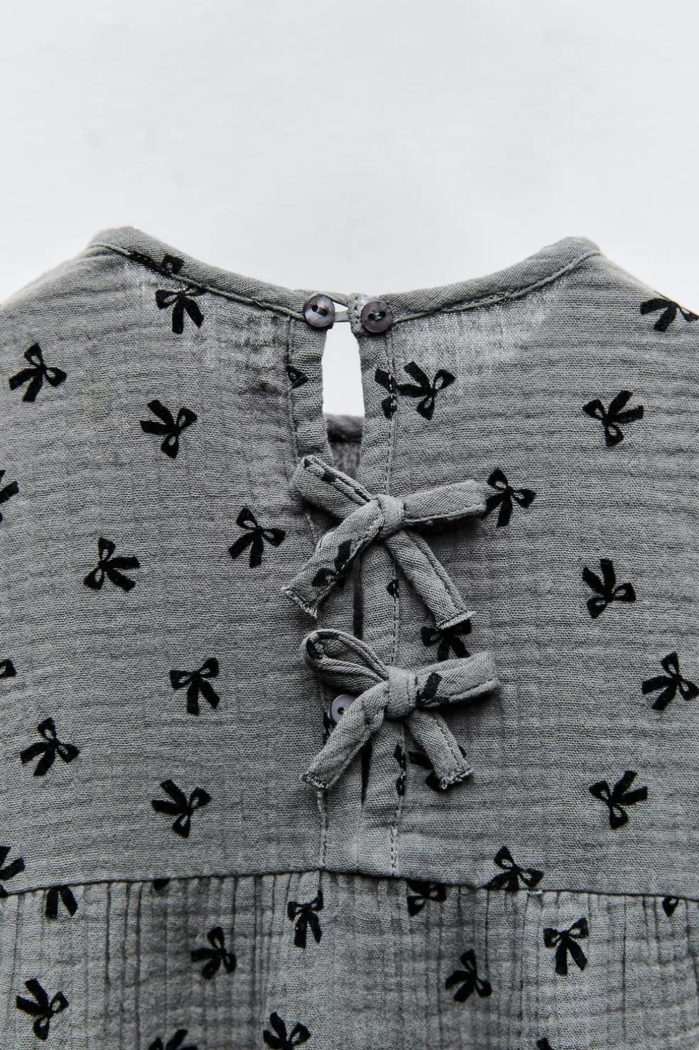 VESTIDO TEXTURA LAÇOS-ZARA Best Sale