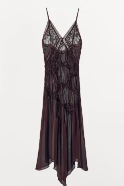 ZARA Vestidos|Lingerie^VESTIDO TEXTURA RENDA Chocolate