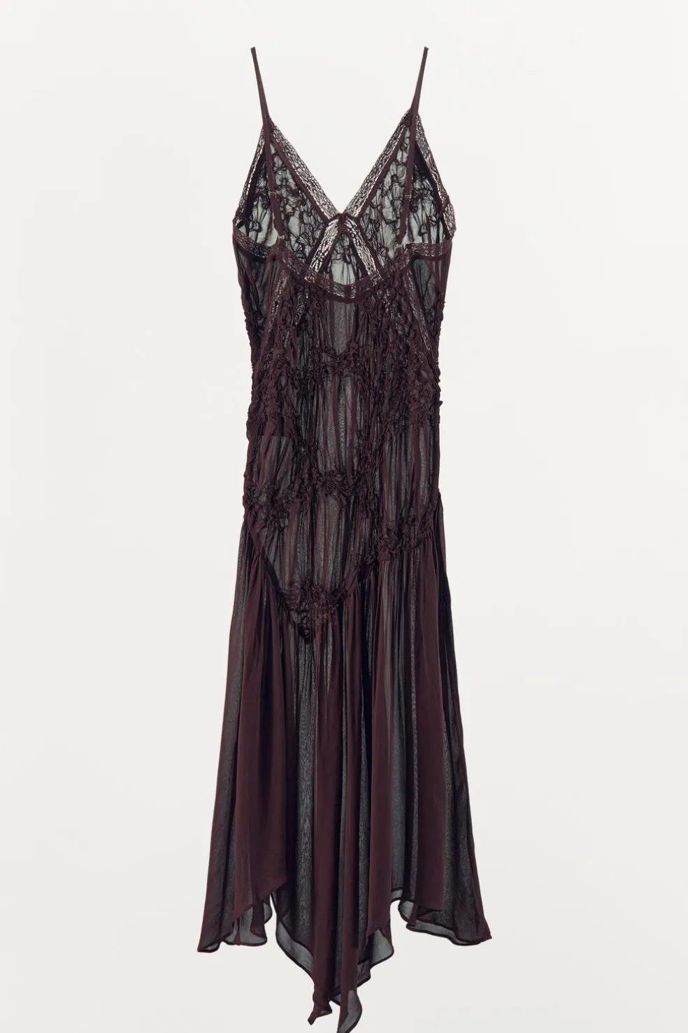 ZARA Vestidos|Lingerie^VESTIDO TEXTURA RENDA Chocolate