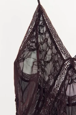 ZARA Vestidos|Lingerie^VESTIDO TEXTURA RENDA Chocolate