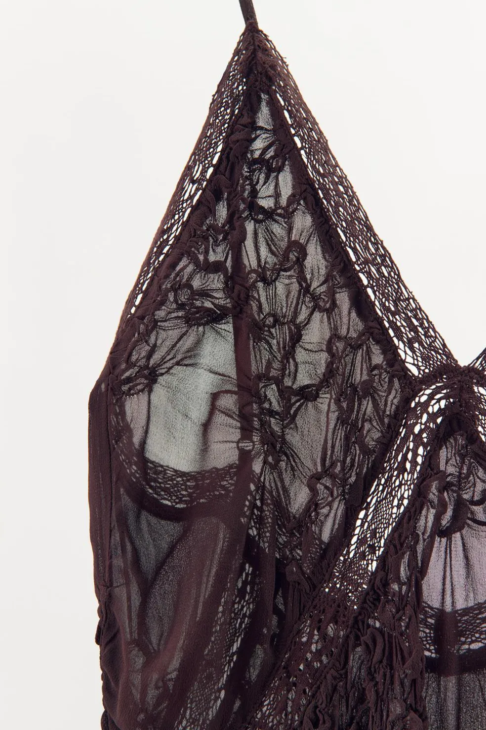 ZARA Vestidos|Lingerie^VESTIDO TEXTURA RENDA Chocolate