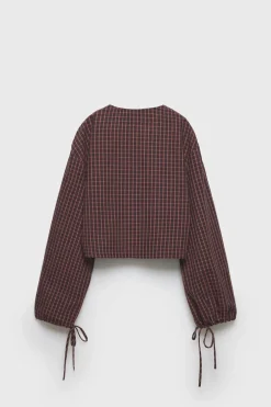 Z3D BLUSA AOS QUADRADOS COM LAÇOS-ZARA Discount
