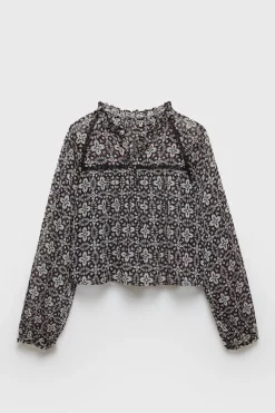 Z3D BLUSA COM ESTAMPADO FLORAL E ENTREMEIO-ZARA Best