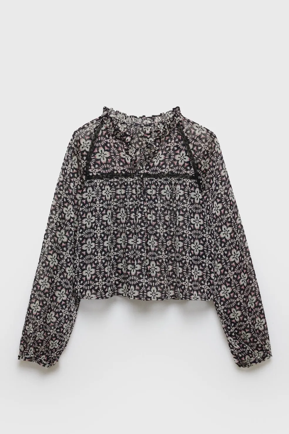 Z3D BLUSA COM ESTAMPADO FLORAL E ENTREMEIO-ZARA Best