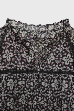 Z3D BLUSA COM ESTAMPADO FLORAL E ENTREMEIO-ZARA Best
